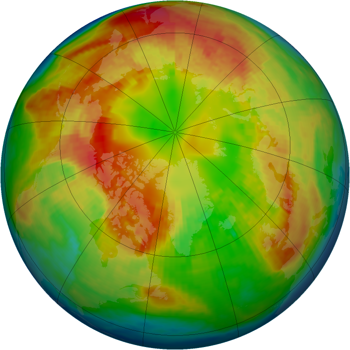 Arctic ozone map for 27 February 2004